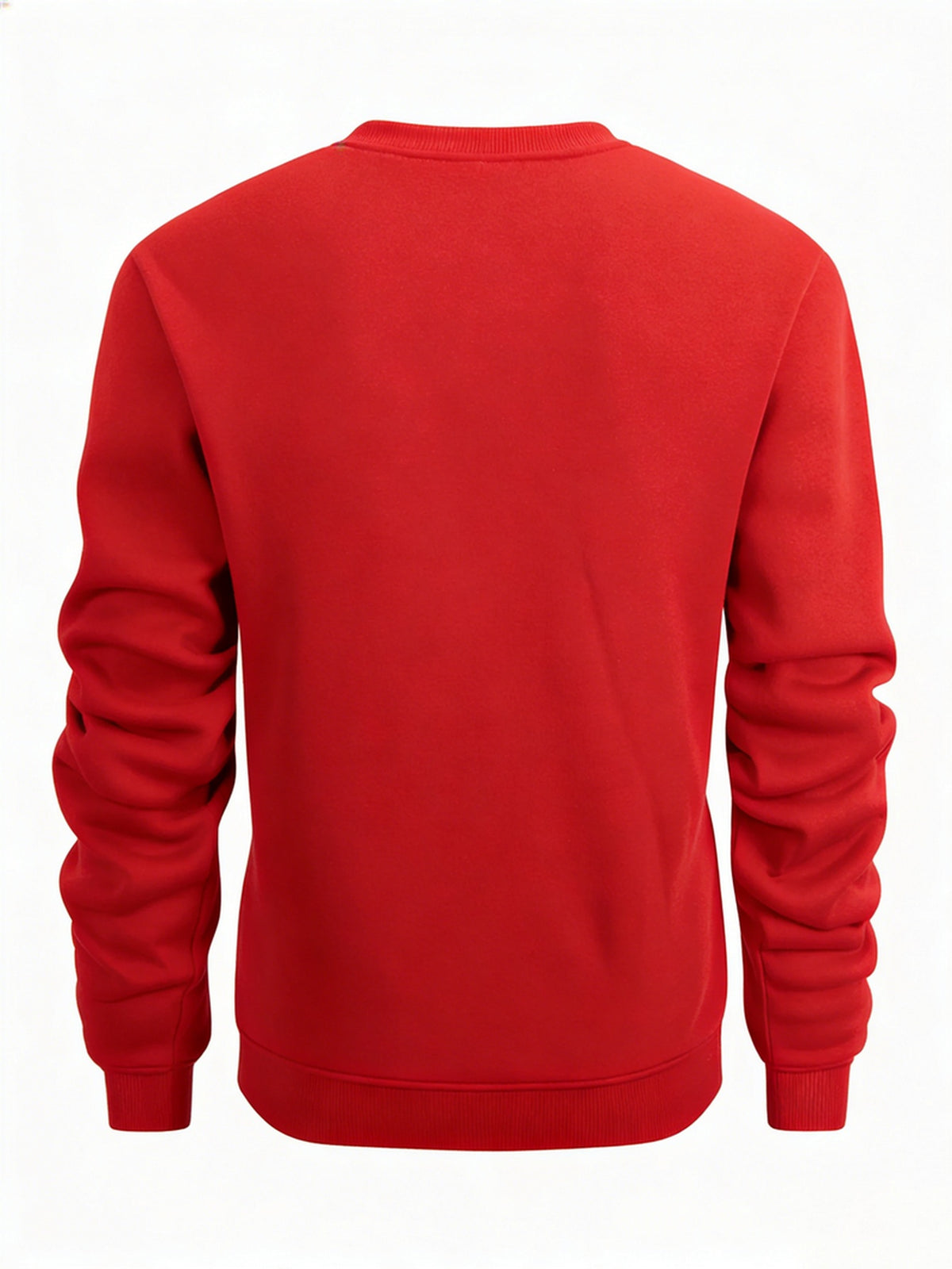 Men's Autumn/Winter Crew Neck Sweatshirt, Loose Fit Fashion, Vintage American Streetwear Print, Soft and Skin-Friendly, Versatile Daily Casual Top - Red