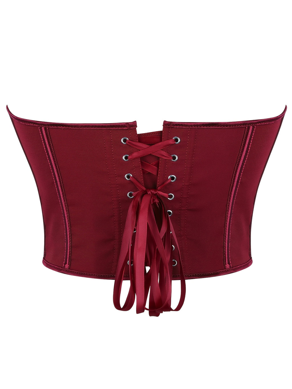 Sexy Women's Strapless Mesh Top, Breathable Double-Layer Frosted Texture, Women's Sexy Court-Style Corset Top - Burgundy
