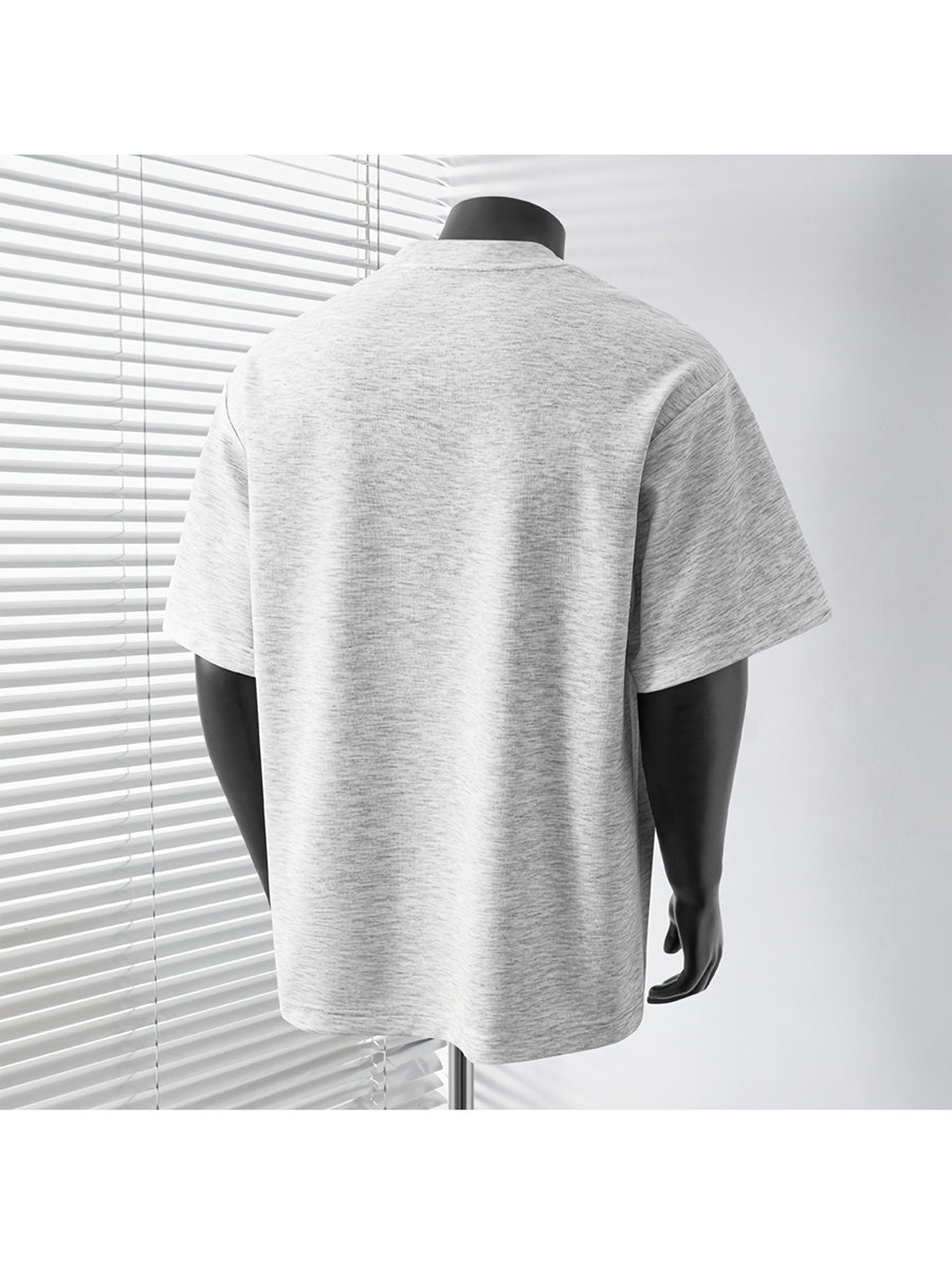 A Minimalist T-Shirt for Men, Featuring a Relaxed Fit, Casual Style, And Breathable Fabric, Ideal for Outdoor Activities And Everyday Use, Making It a Versatile And Comfy Choice - Light Mixed Grey