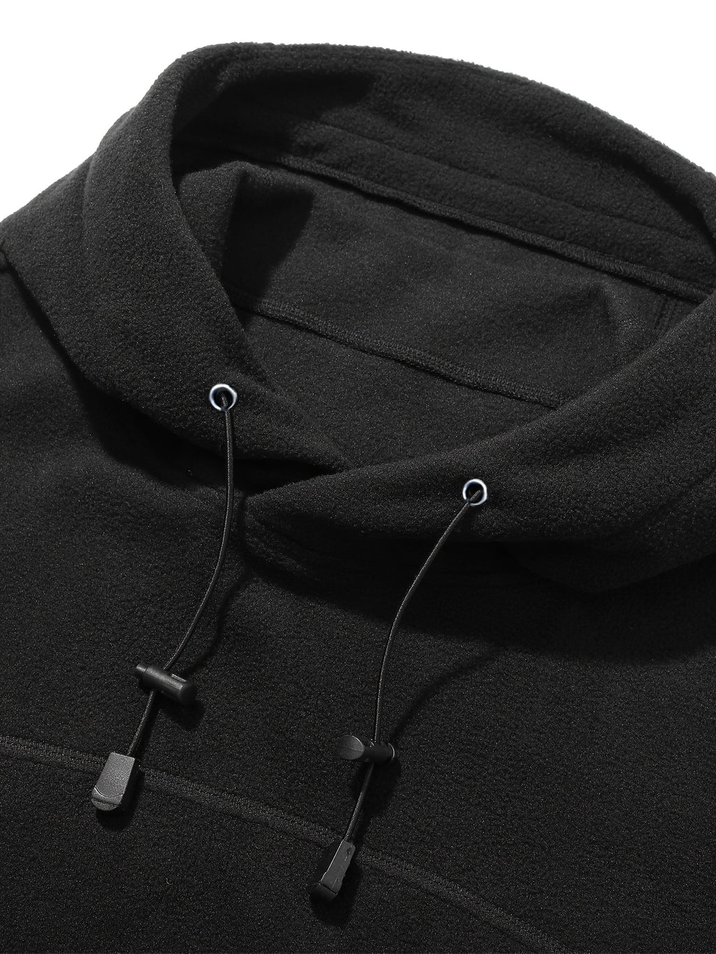 Men Outdoor Tactical Style Fleece Hoodie, Thick Warm Multi-Zipper Pockets Loose Sweatshirt for Autumn Winter Commute Hiking - Black