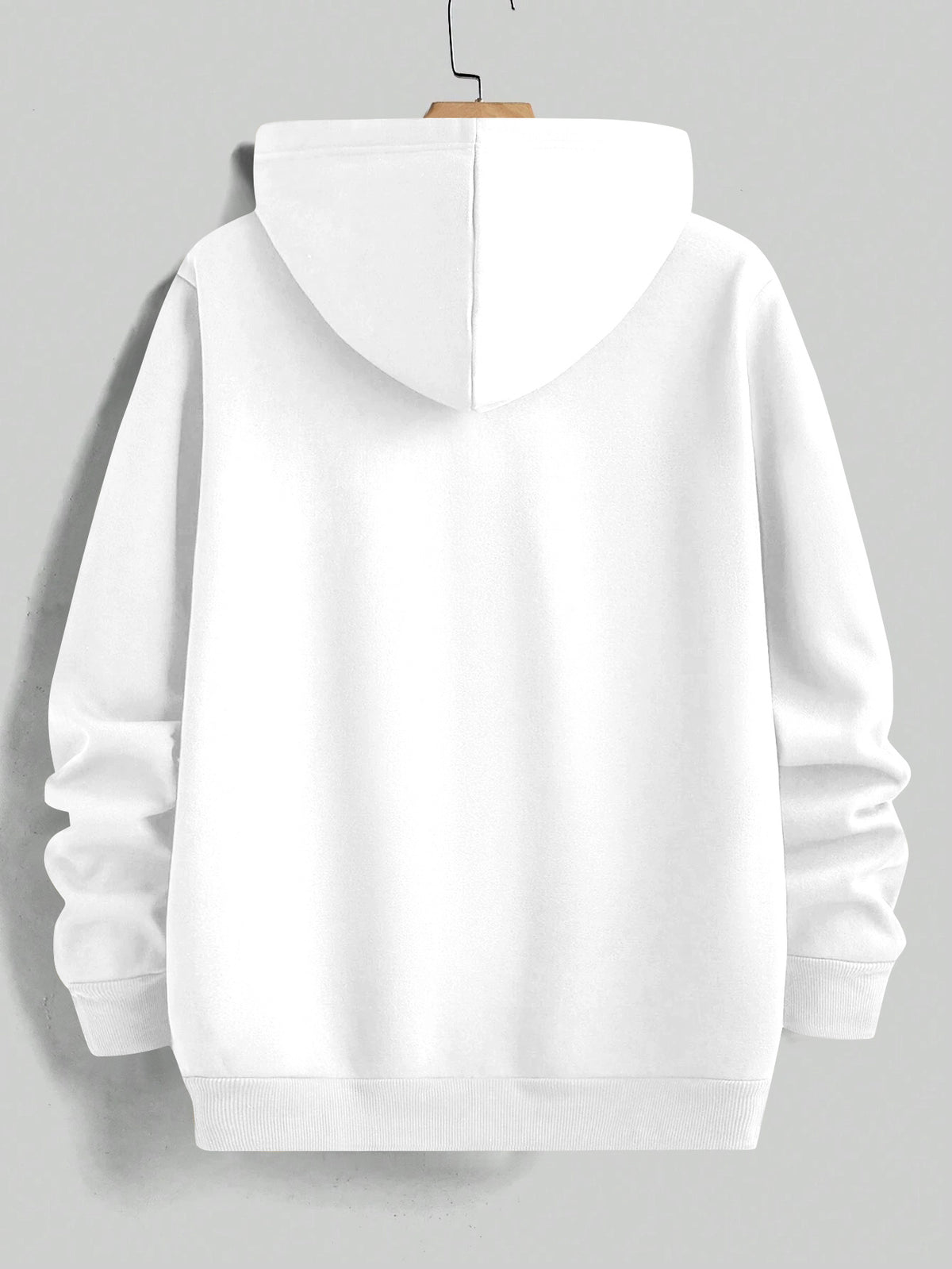 Fashion Casual Style Easy Gradient Letter Pattern Men'S Hoodie, Men'S Long Sleeve Hooded Sweatshirt - White