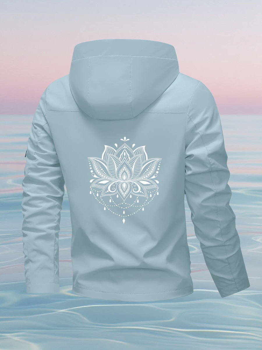 Women'S Windproof Jacket, Lightweight Windproof Warm Women'S Shell Jacket, Long Sleeve Zipper Pocket Hooded Shell Jacket, All-Season Outdoor Casual Women'S Zipper Sweatshirt Top Coat, Suitable As a Gift for Women - Powder blue