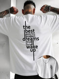 Men'S New 100% T-Shirt, Letter Print on Back Comfortable Soft Breathable All-Season Casual Daily Versatile - White