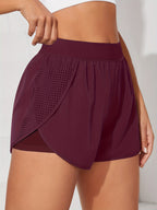 Women's Casual Yoga Sports Shorts - Deep Red