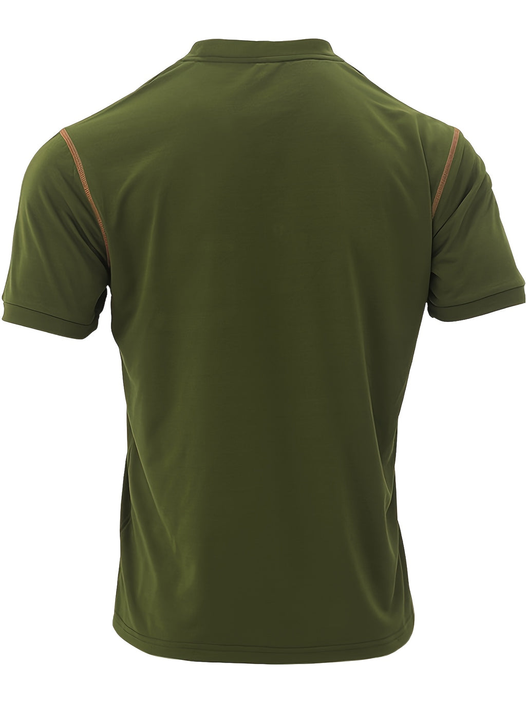 4pcs Set Fashion Men'S Henley Shirts Short Sleeve Golf Shirt for Men Casual Outdoor Tennis T-Shirt Polos - Khaki-Wine Red-Black-Military Green