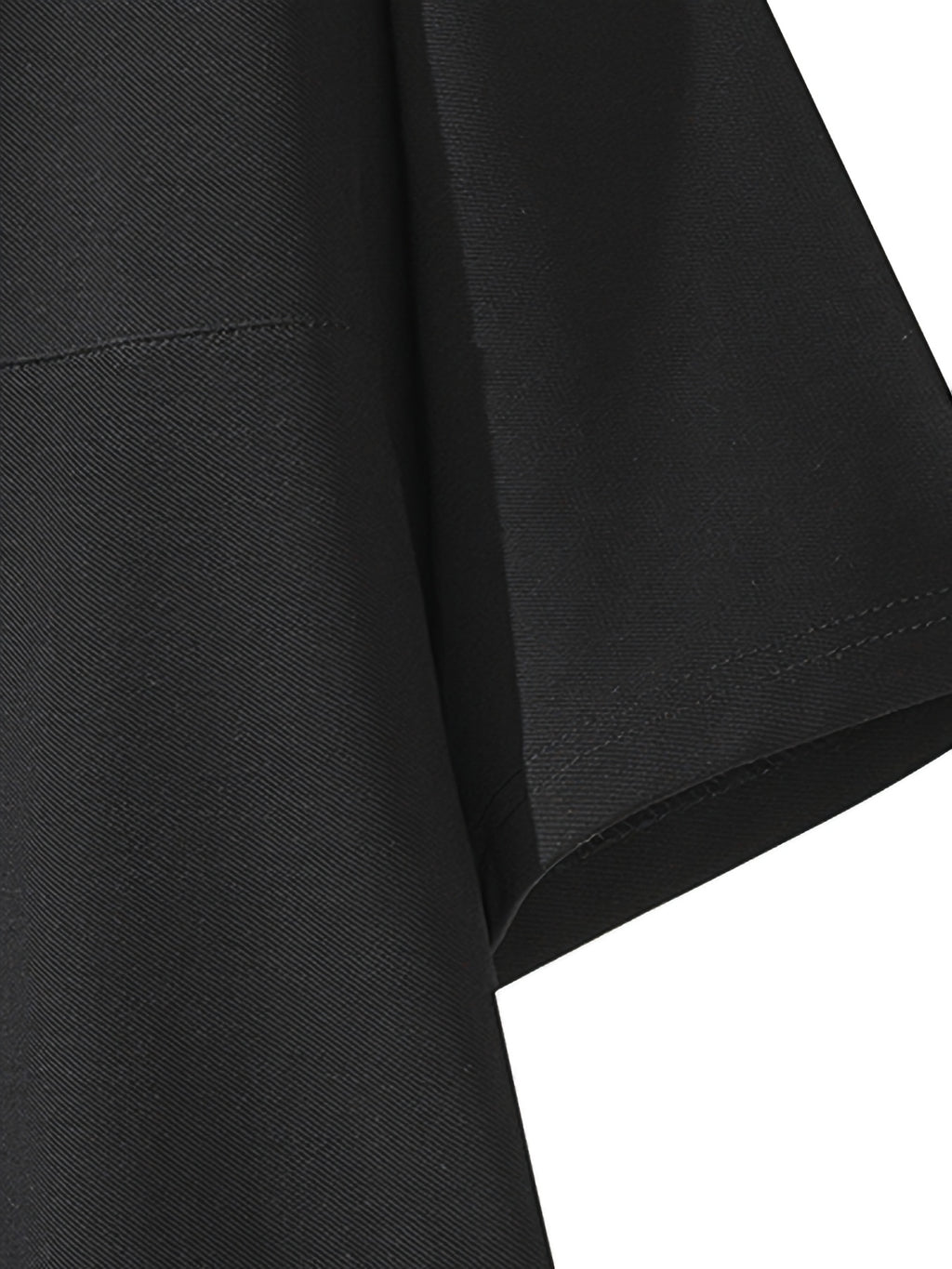Summer Men'S Top, Solid Color Zipper Placket, Casual Lapel Polo Shirt - Black