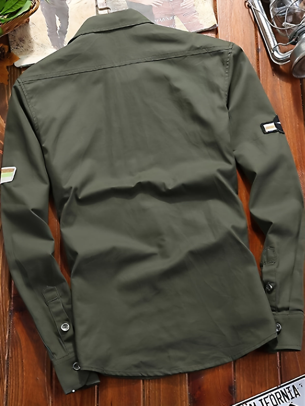 Men'S Long Sleeve Dress Shirt Business Casual Men'S Shirt Jacket Work Outerwear Shoulder Epaulet Jacket Men'S Handsome Youth School Solid Color Coat Comfortable Casual Versatile Tall Slimming Coat Top Thanksgiving Christmas Gift - fern green