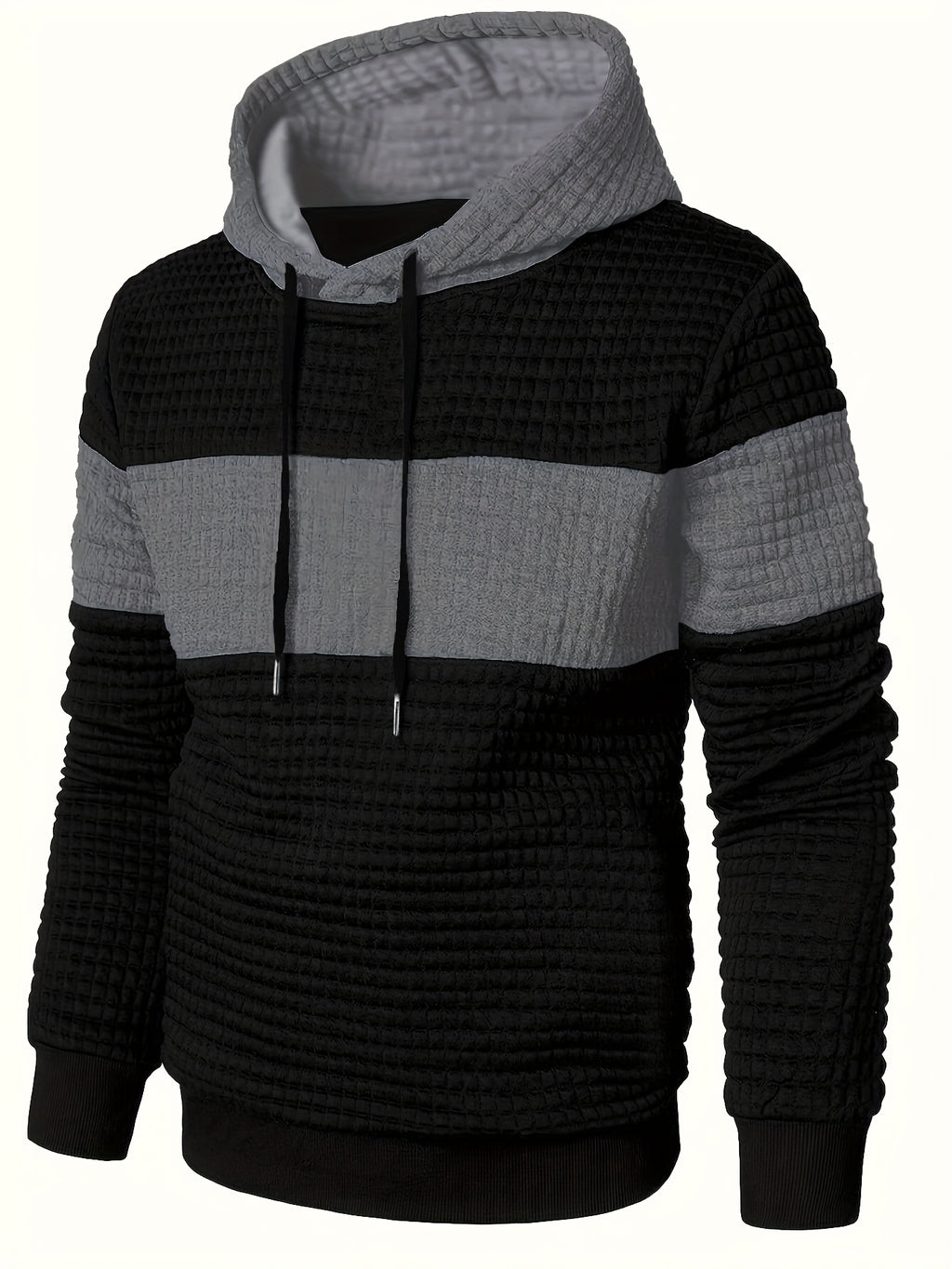 Color-Block Fashion Hoodie Sweatshirt Casual Versatile Men'S Pullover - Dark Gray
