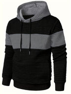 Color-Block Fashion Hoodie Sweatshirt Casual Versatile Men'S Pullover - Dark Gray