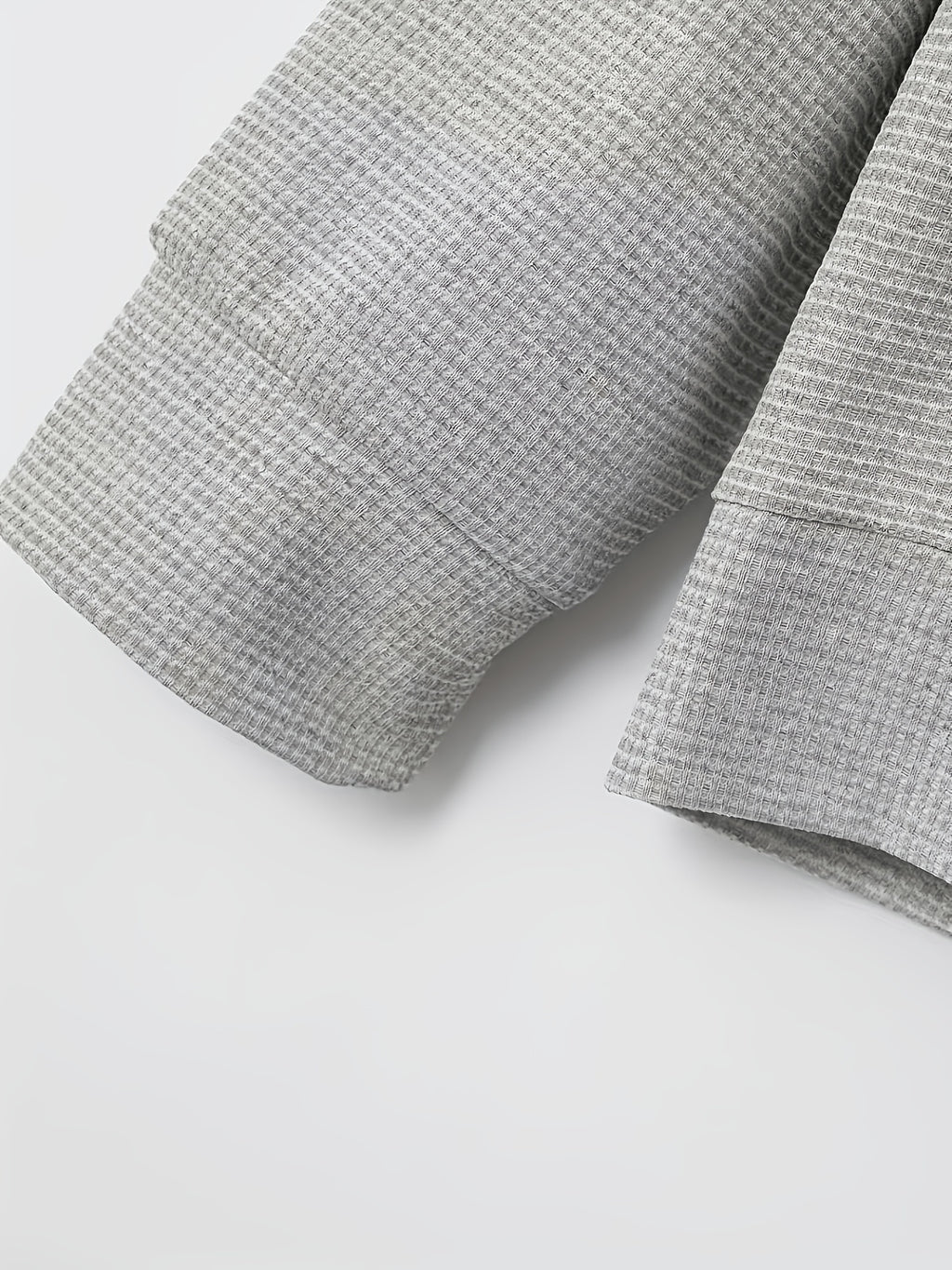 Men'S Casual Lightweight Outdoor Sports Coat, Stylish Lapel Waffle Check Print Jacket - Grey