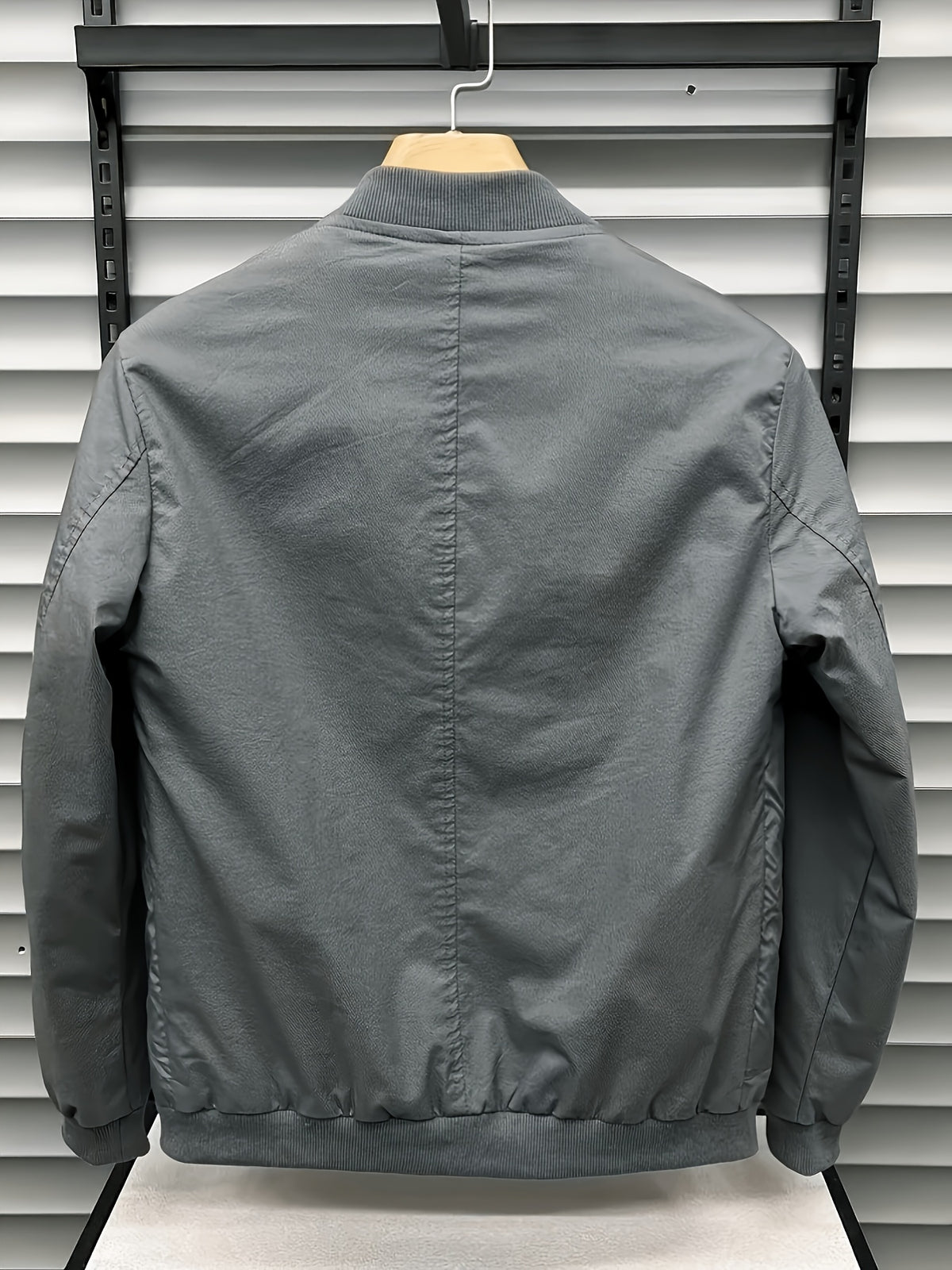Men's Jacket Outerwear Spring/Autumn Top Workwear Patchwork Casual Trendy Baseball Jacket Short Versatile Style - Grey