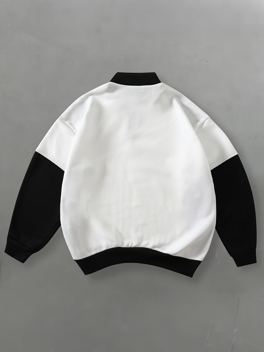 California Red and Blue No. 23 Round Badge Vintage American Black and White Colorblock Half-Zip Sweatshirt - White