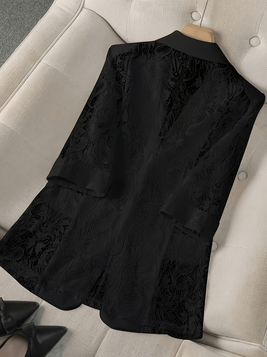 European and American Cross-Border Women's Blazer, Single Top, Fashionable, Elegant, and Versatile New Arrival - Black