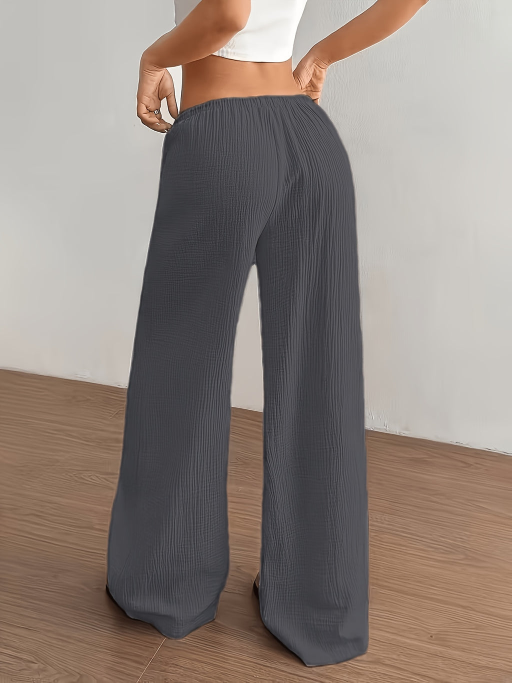 3pcs Women's Long Pants, Elegant Straight-Leg Trousers, Simple and Casual, Suitable for Daily Wear and Vacation - Gray + Coffee + Black