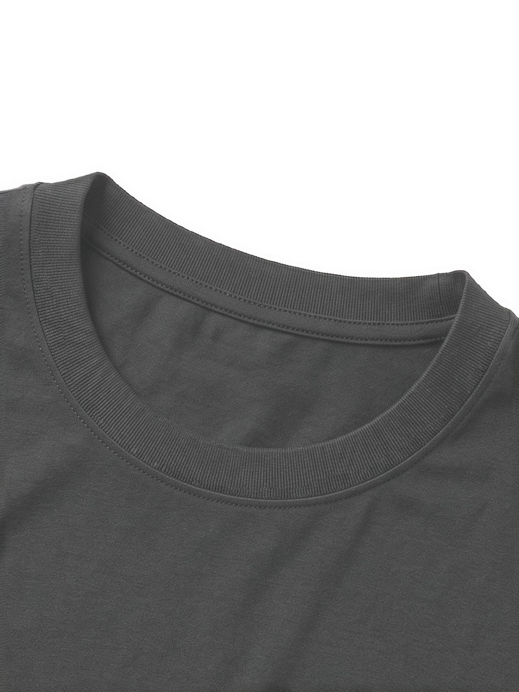 100% Cotton Men's T-Shirt, Spring/Autumn Long Sleeve, Standard Fit, Daily Casual Versatile Top, Fashionable, Elegant, , and Fun Print - Dark Gray