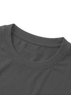 100% Cotton Men's T-Shirt, Spring/Autumn Long Sleeve, Standard Fit, Daily Casual Versatile Top, Fashionable, Elegant, , and Fun Print - Dark Gray