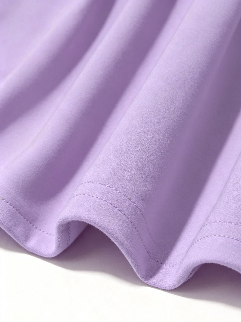 Stand-Collar Half-Zip Long Sleeve T-Shirt, Autumn Winter Warm Semi-High Neck Base Layer Top - Taro Purple