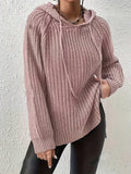 Women'S Solid-Color Elegant And Fashionable Hooded Top - Pale Pinkish Gray