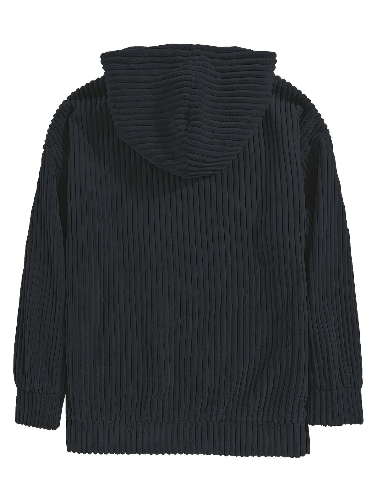 Men'S Hooded Sweatshirt - Loose Fit Pullover Hoodie, Long Sleeve Casual Sweater for Everyday & Formal Wear, Classic Hooded Sweatshirt for Men, Comfortable Clothing, Textured Fabric, Relaxed Fit Clothing - Navy Color