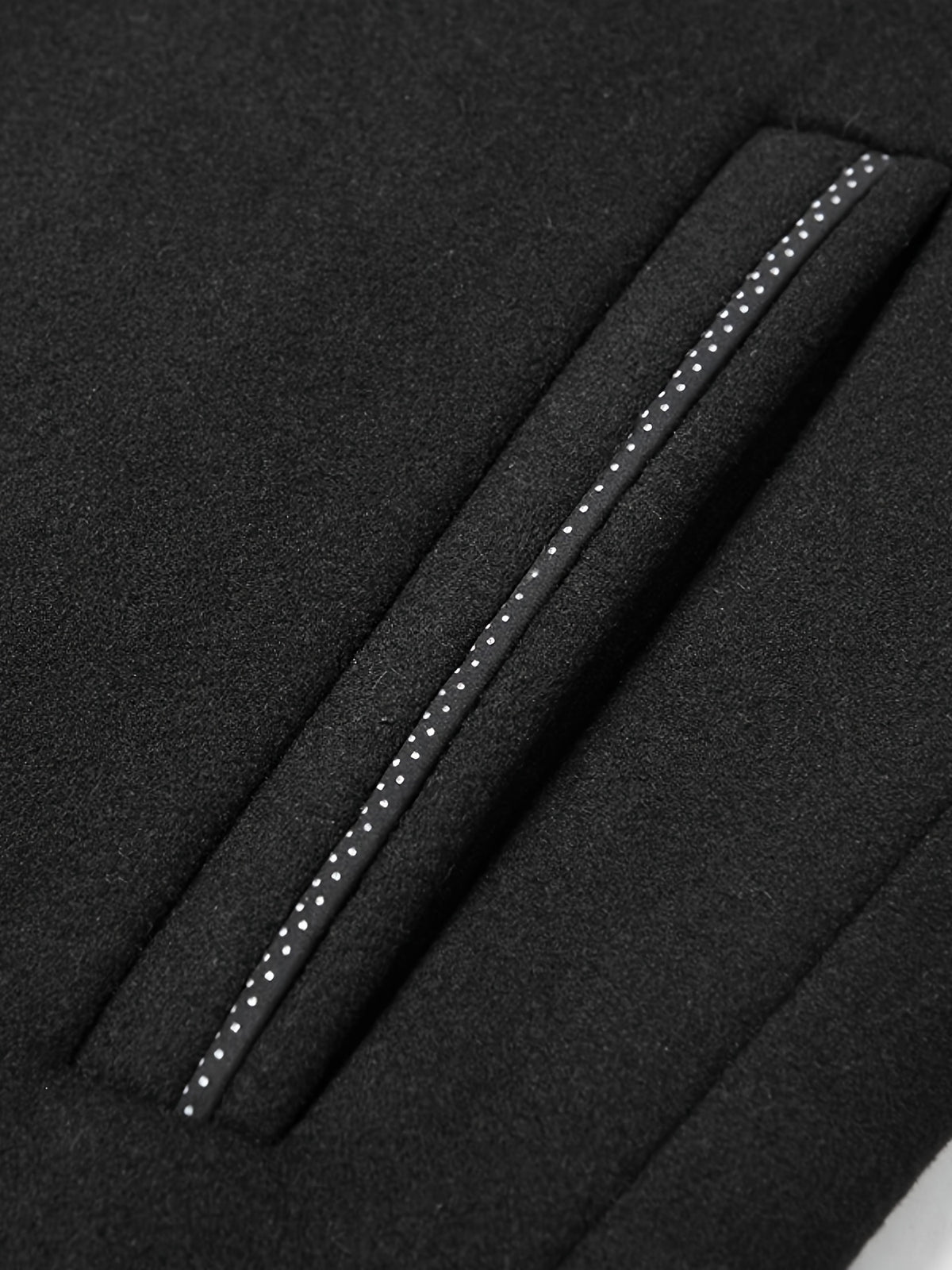 New Men's Tweed Jacket, Mao Suit Style Stand Collar Autumn/Winter Outerwear, Men's Tweed Sports Jacket - Black