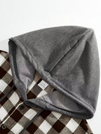 Men's Casual Plaid Hooded Short-Sleeve Hoodie, Summer Button Design, Suitable for Daily Outings, Casual Dates, and Trendy Summer Tops - Brown And White