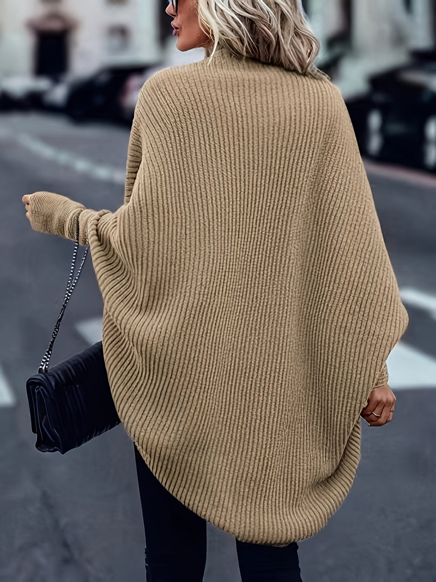 New Autumn And Winter Collection of Popular Casual Fashion Loose And Easy Versatile Elegant Retro Long-Sleeve Shawl Women'S Cardigan Top - Khaki