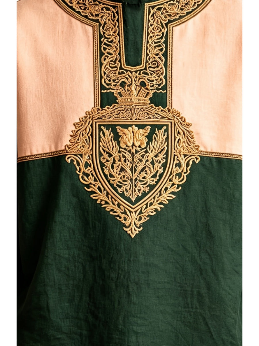 [Printed Design – Not Textured] Men'S Vintage Court Style Badge Totem Pattern Full Print T-Shirt, Summer All-Match Casual Style, Perfect Gift - Mixed colors