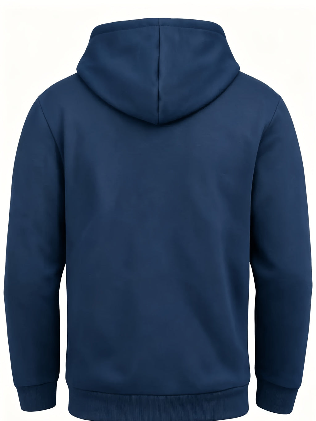 Men's Fashion Trendy Casual Solid Color Hooded Sweatshirt - Navy Color