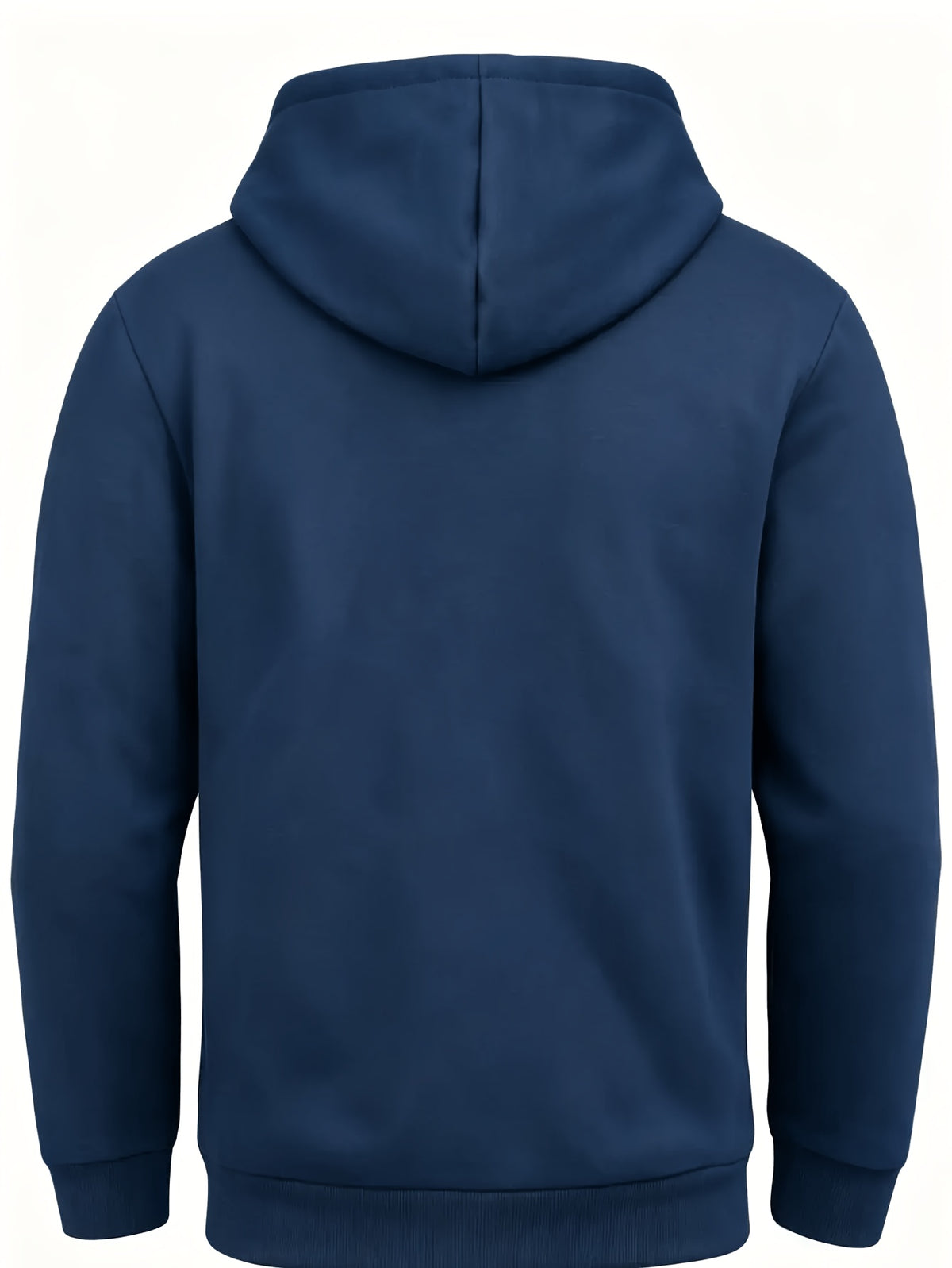 Men's Fashion Trendy Casual Solid Color Hooded Sweatshirt - Navy Color