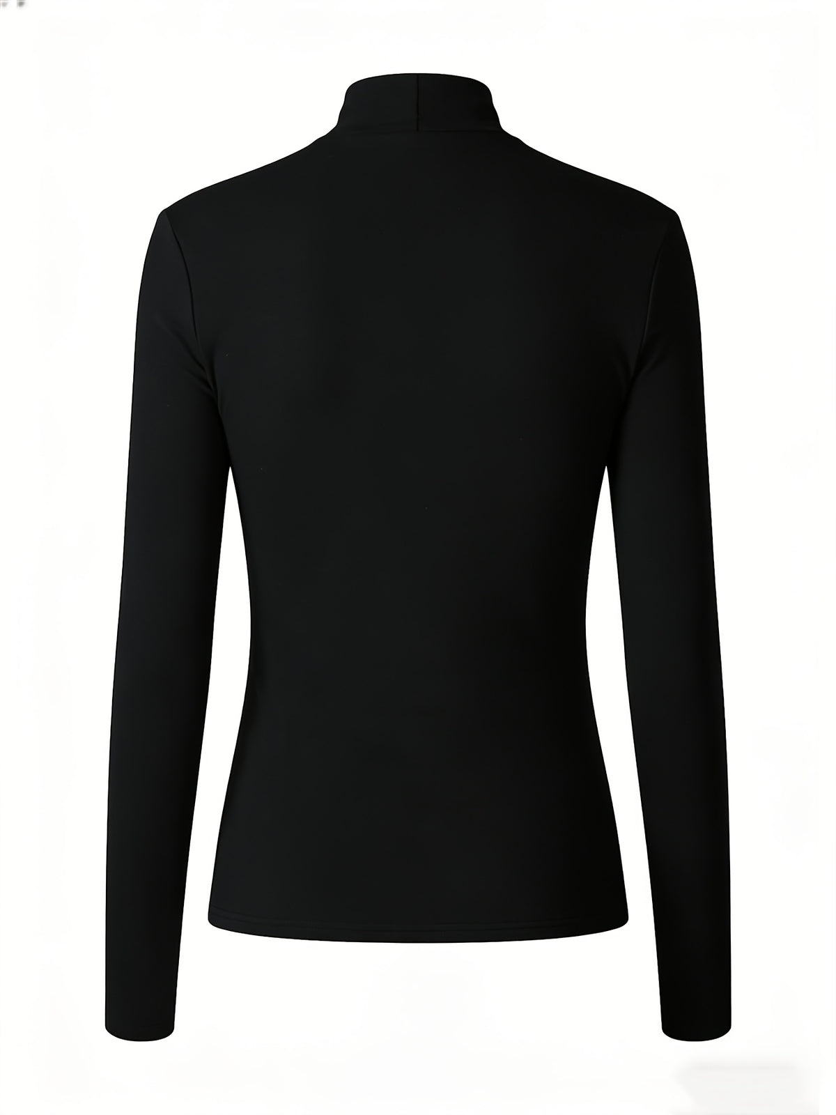 Women's High Neck Slim Fit T-Shirt - Thermal Base Layer Top with Heartbeat Line & Heart Print, Stretch Suitable for Winter Warmth, Machine Washable Layering Shirt, Cold-Resistant High Neck Blouse Style for Daily Wear (No Transparency) - Black