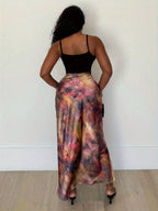 Digital Print Midi Skirt, Eye-catching Elegant Multi-style Versatile, Suitable for Dating Daily Commute Multi-occasion - Mixed colors