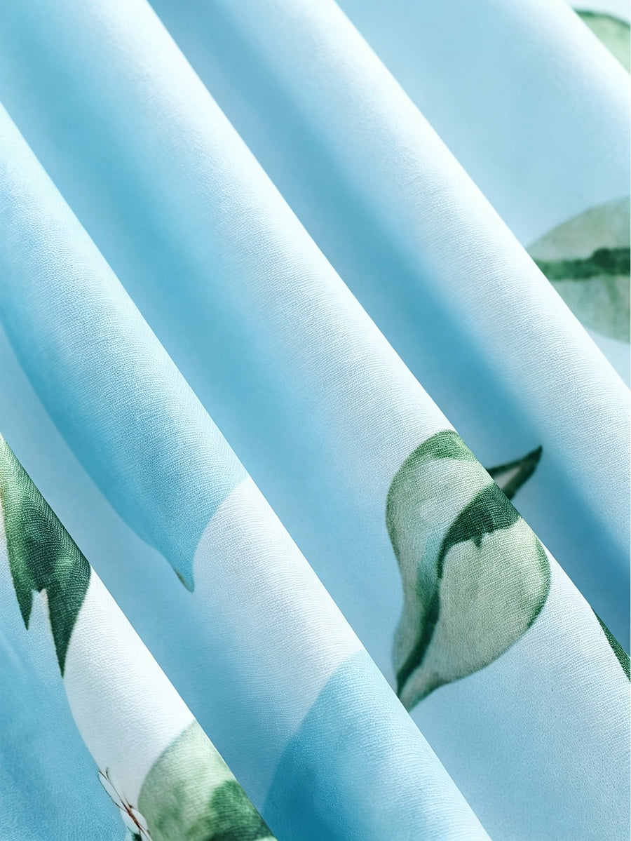 Vacation Style Italian Thin Strap Dress, Women'S Romantic Long Gown - Baby Blue