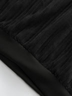 [Pearson OBM] Contrast Collar Half-Zipper Men'S Vertical Striped Long Sleeve Knit Sweater, Elbow Patch Casual Elastic Slim Commute All-Match Fall Top - Black