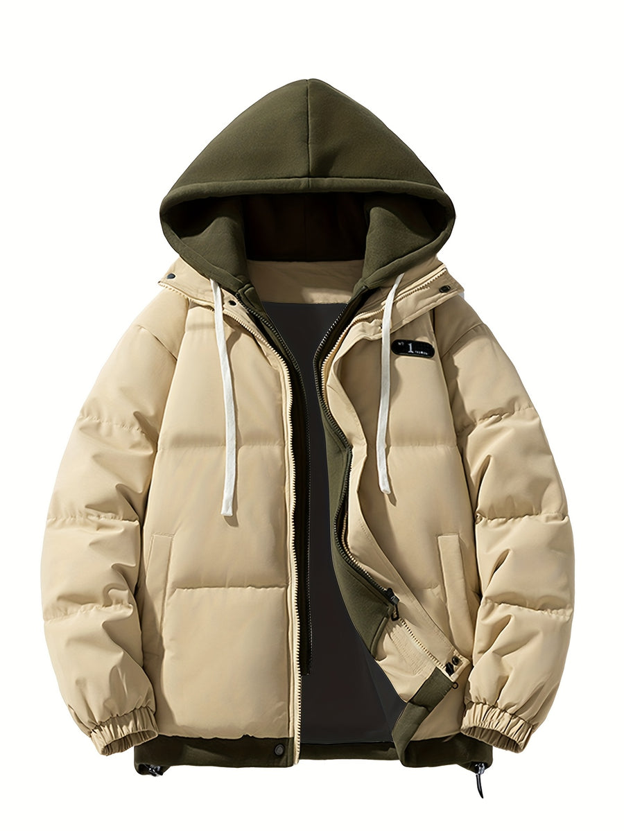 Winter Thickened Hooded Coat - Dark Khaki 2