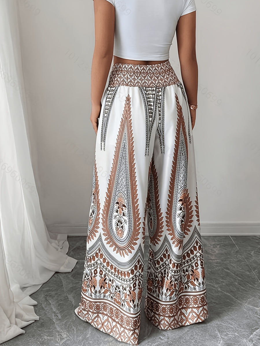 Women's Fashion Wide-Leg Pants - White