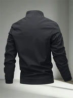 2026 New Men's Casual Windproof Jacket - A Must-Have for Stylish Men, Lightweight for Spring and Autumn, Full Zip Closure with Letter Embroidery, Casual Pilot Jacket Baseball Jacket, Fashionable and Versatile Streetwear Trend, Suitable for Outdoor - Classic Black