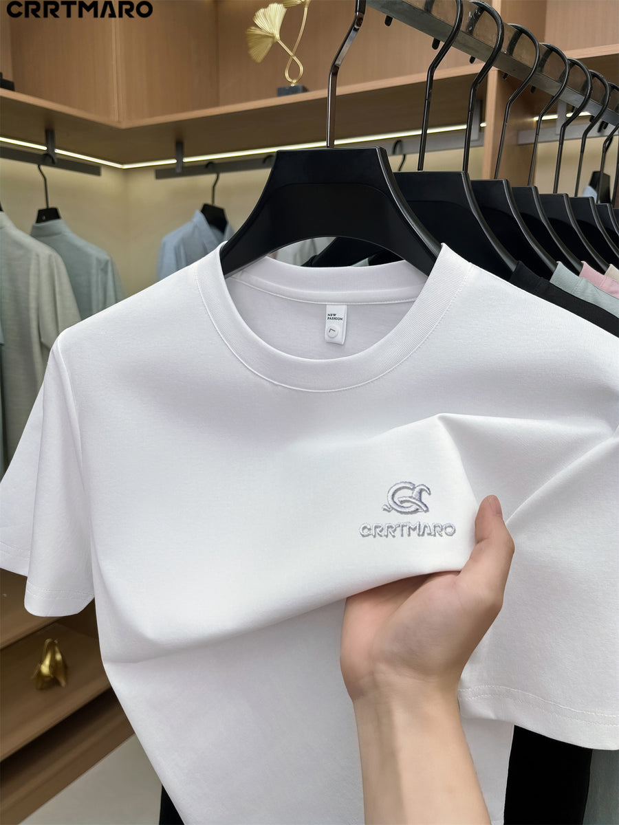 Kartmar CRRTMARO Summer New Round Neck Quick-Dry Short Sleeve T-Shirt Men'S Youth Loose Casual Short Sleeve Top Men'S Clothing SP - White