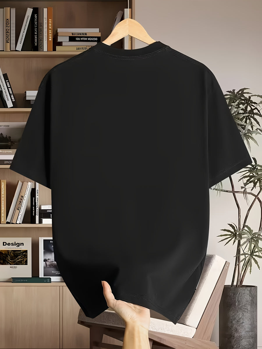 Men'S T-Shirt with Colorful Leaf Stripes Pattern Design Men'S Original Summer Casual Short Sleeve T-Shirt - Black