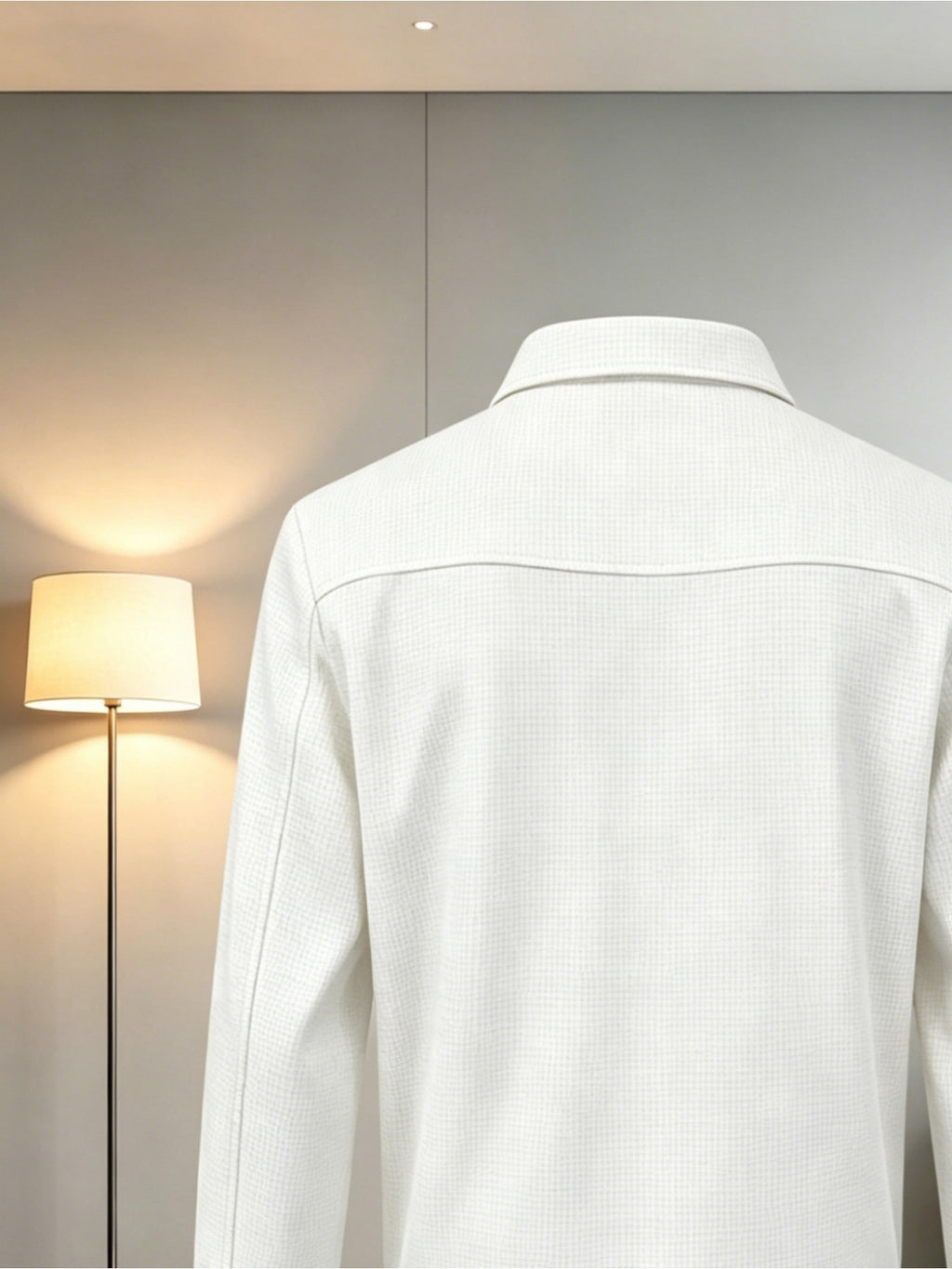 Spring And Autumn Men'S High-End Business Casual Jacket, Luxurious Texture Style, Waffle Texture Jacquard Fabric, Double-Sided Zipper Pockets, Stylish And Structured Long-Sleeve Coat, Suitable for Business Meetings, Daily Commuting, And As a Gift - White