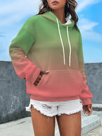 Women'S Long Sleeve Drawstring Sweatshirt, Casual Loose Pocket Sweatshirt - Mixed colors