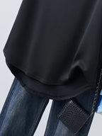 Loose Fit Comfortable Hooded Design Vintage Style Route 66 Highway Sign Printed Design Printed Pattern Comfortable All-Match Style Summer New Y2K Style Women'S Wear Elegant Fashion Comfortable T-Shirt Top - Black