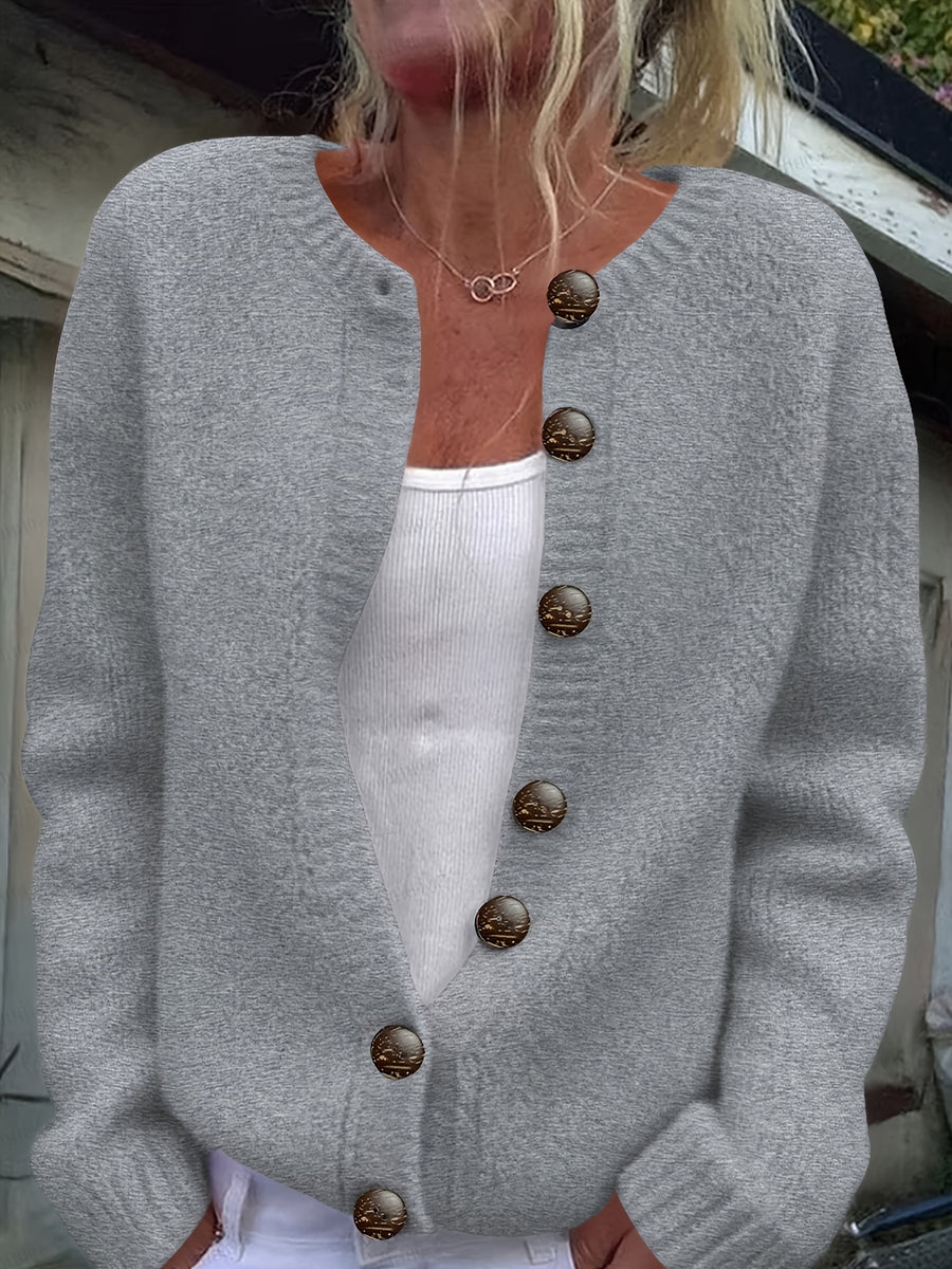 Women'S Thick Needle Sweater, Suitable for Autumn And Winter, Casual Warmth, Elegant And Versatile, Ideal for Holiday Parties. Long-Sleeved Shirt - Grey