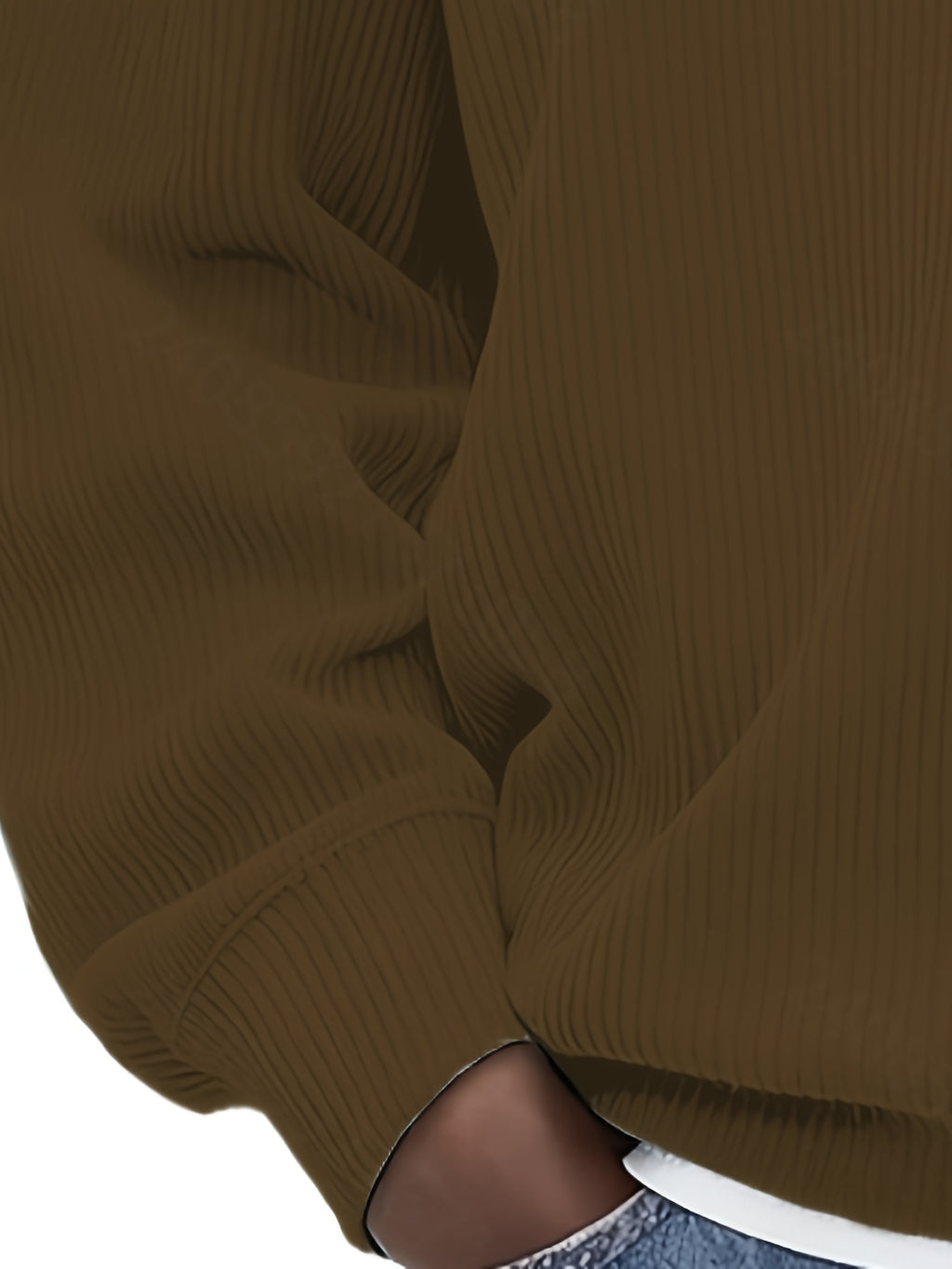 [Josh Mei Obm] Men'S Casual V-Neck Long Sleeve Loose Solid Color Henley Shirt, Welding Autumn'S Relaxed Feel Onto The Body, Lazy Daily Wear - Light Brown-1