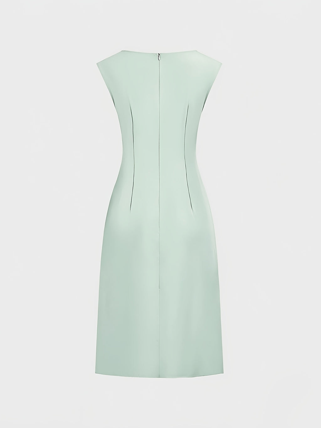 Spring-Summer Pleated Asymmetrical Elegant Design Women's Dress Gown - Mint Green