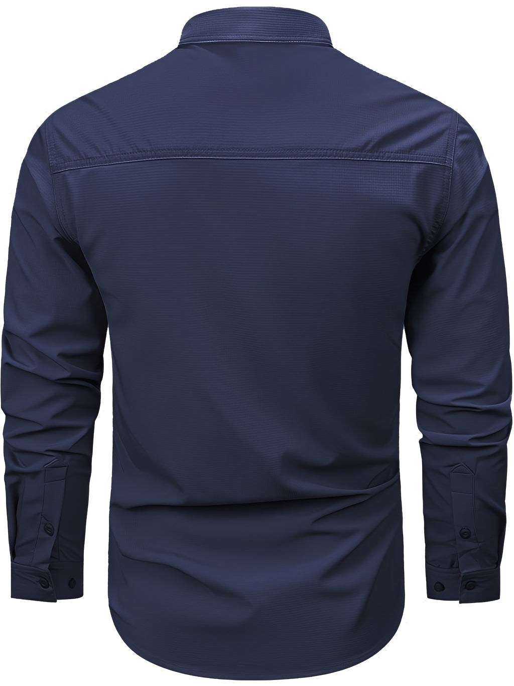 Outdoor Multi-pocket Functional Combat Quick-drying Shirt Casual Quick-drying Sports Shirt Thin Style with Four Chest Pockets and Armpit Ventilation Holes, Hunting - Dark Blue