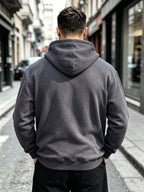 3pcs Men'S Solid Color Hooded Sweatshirt Set, Regular Fit, Drawstring Pullover Top, Fleece Lined, Warm And Comfortable, Elastic Soft, Casual Daily Home Wear, Suitable for Fall Winter Fashion Men'S Outfit - Light Gray + Dark Gray + Brown