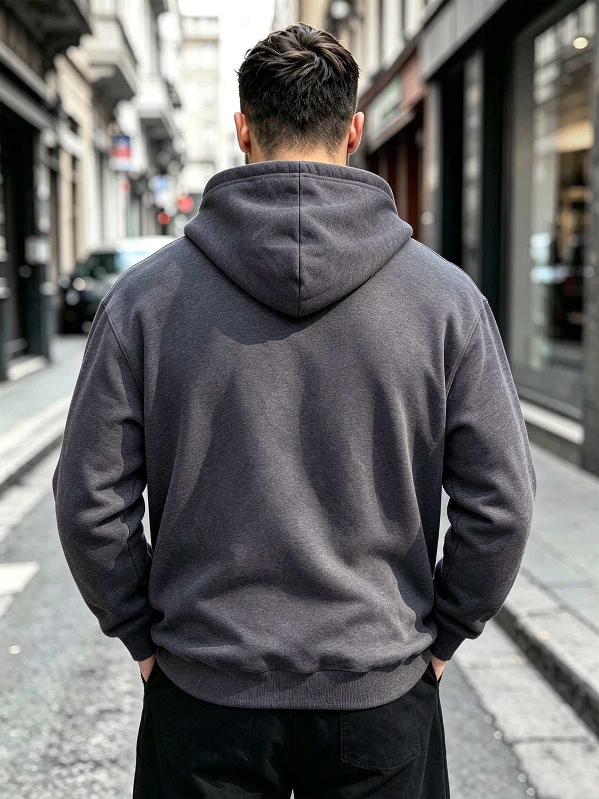 3pcs Men'S Solid Color Hooded Sweatshirt Set, Regular Fit, Drawstring Pullover Top, Fleece Lined, Warm And Comfortable, Elastic Soft, Casual Daily Home Wear, Suitable for Fall Winter Fashion Men'S Outfit - Light Gray + Dark Gray + Brown