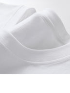 100% Cotton Summer Round-neck Short-sleeve T-shirt, Made of Pure Cotton Fabric, Skin-friendly, Breathable, and Non-stuffy. A Basic Style Suitable for Daily Commutes and Casual Home Wear - White