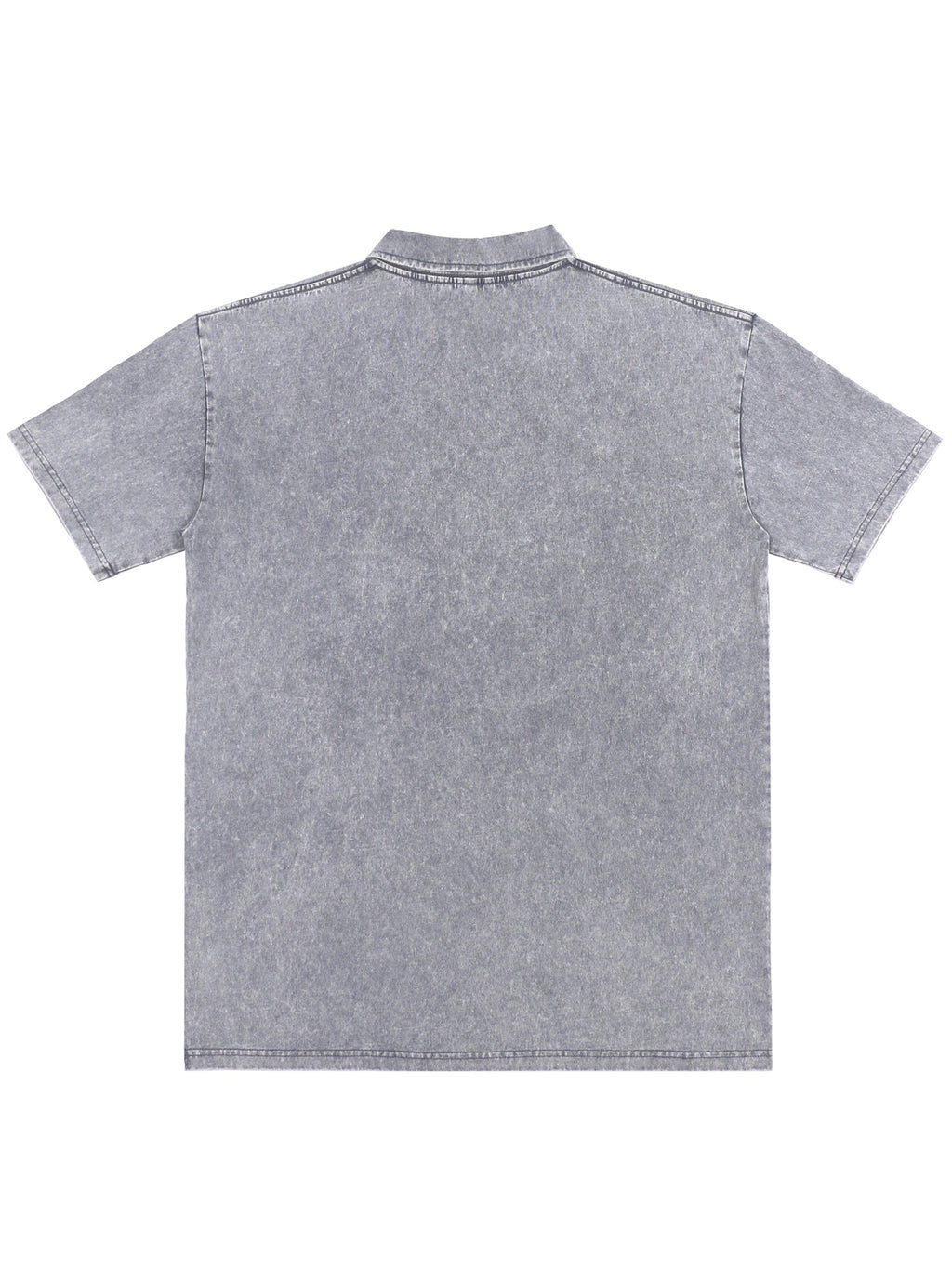 New American Hip-Hop Punk Style Washed Black Short Sleeve Lapel Loose Polo T-Shirt for Men And Women - Retro Distressed Design, Lightweight And Breathable Fabric, Streetwear Trendy Loose Polo Top, Suitable for Casual Wear And Outdoor Activities - Grey