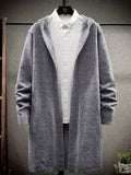 Fashionable Men'S Knitted Cardigan with a Hood, Suitable for Autumn And Winter - Dark Gray